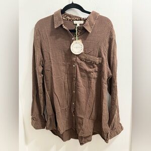 Umgee Brown Button Down Shirt